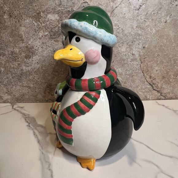 Vintage Mercuries Penguin Family Ceramic Cookie Jar Christmas Holiday Winter - Picture 5 of 9